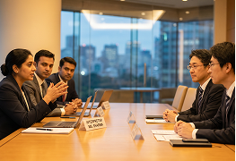 Saachi interpreter supporting a business meeting